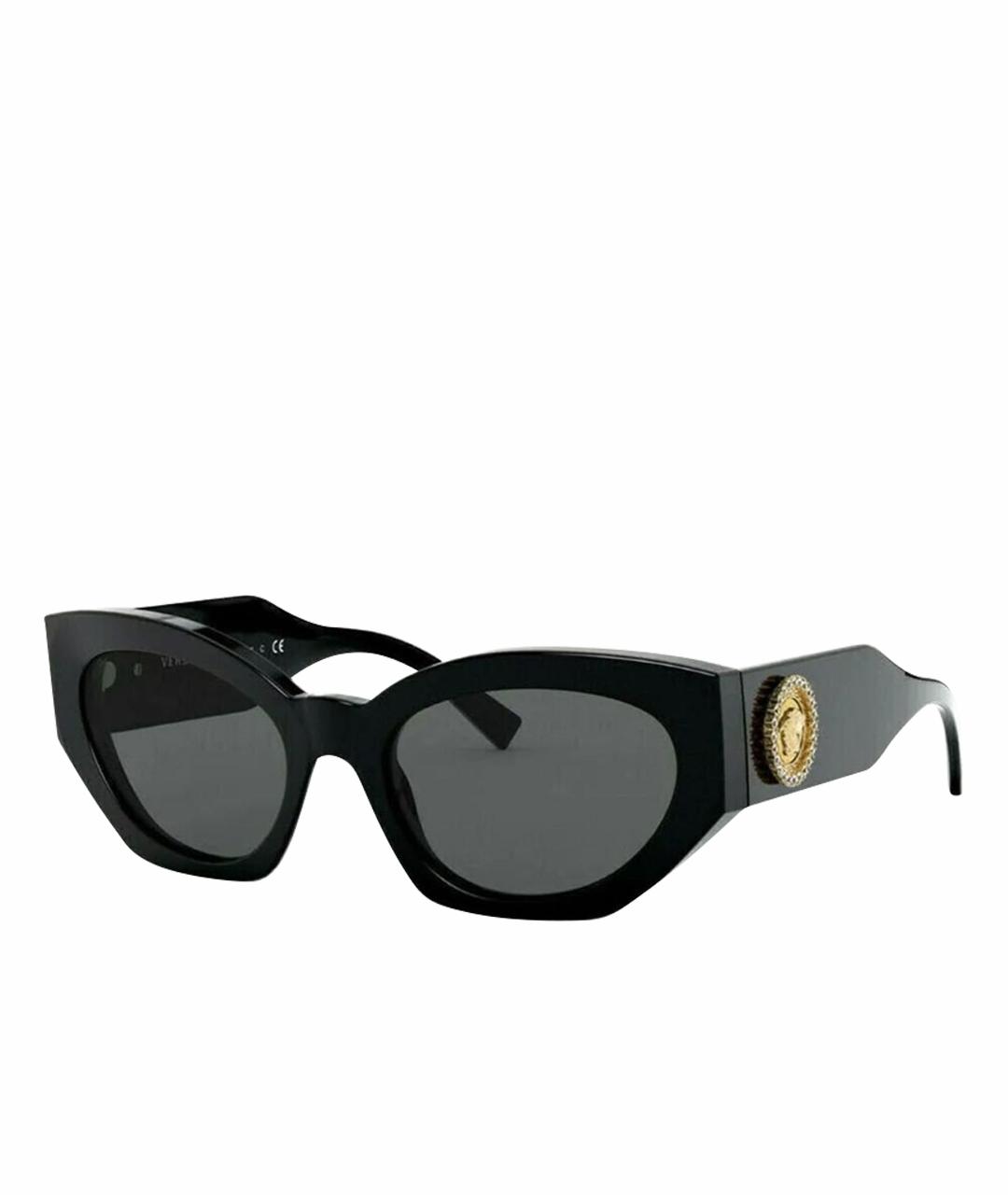 VERSACE Черные пластиковые солнцезащитные очки, фото 1