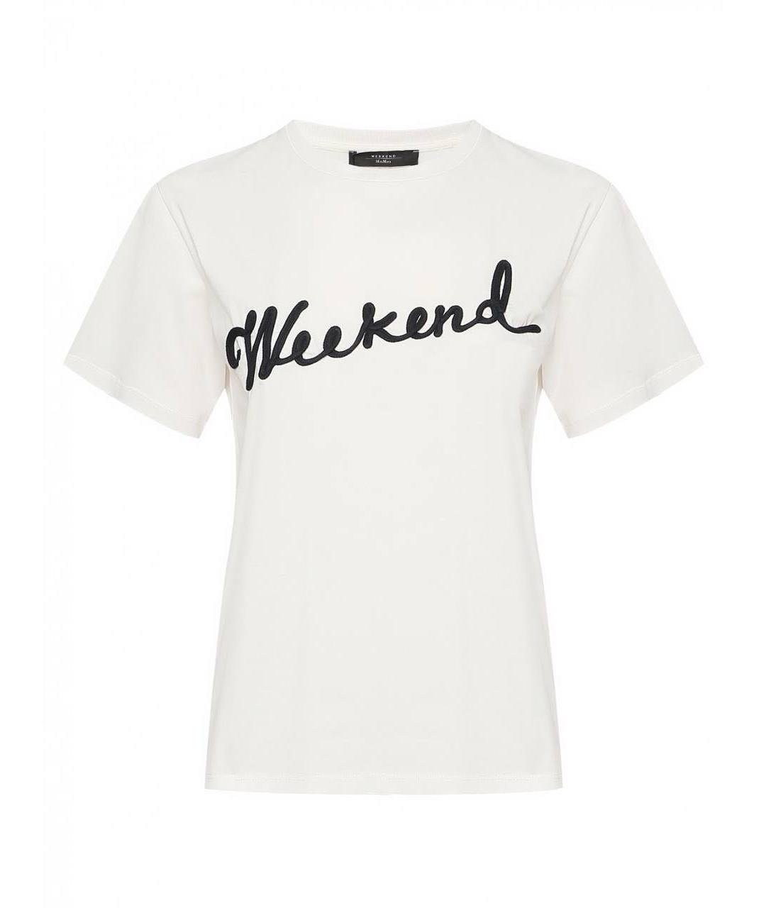 WEEKEND MAX MARA Белая хлопковая футболка, фото 1