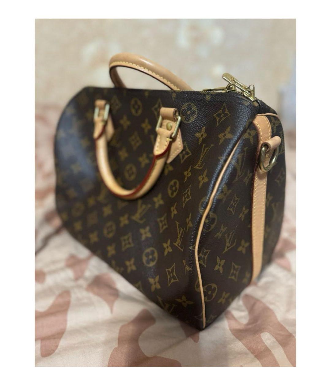 LOUIS VUITTON Коричневая кожаная сумка с короткими ручками, фото 2