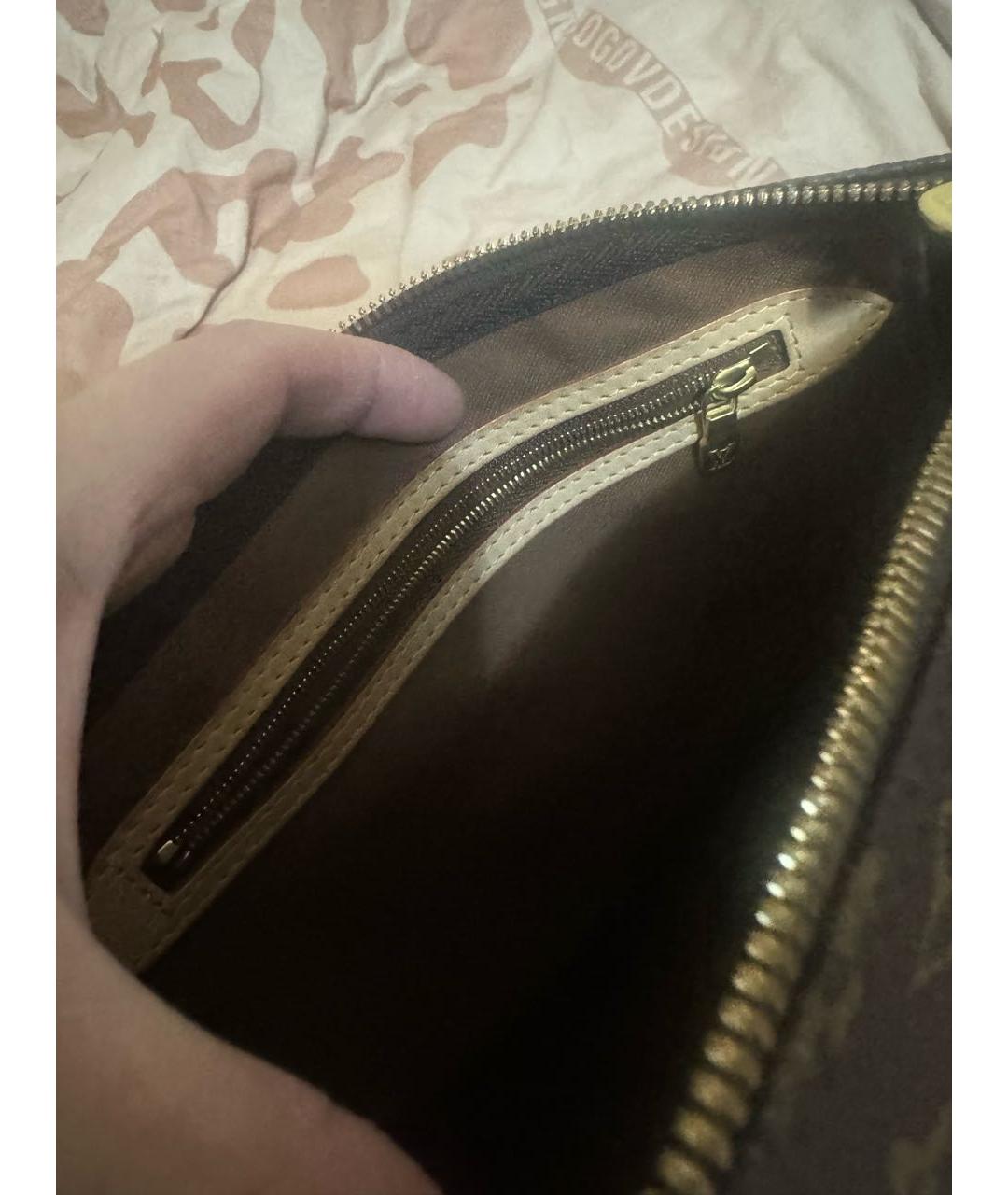 LOUIS VUITTON Коричневая кожаная сумка с короткими ручками, фото 4