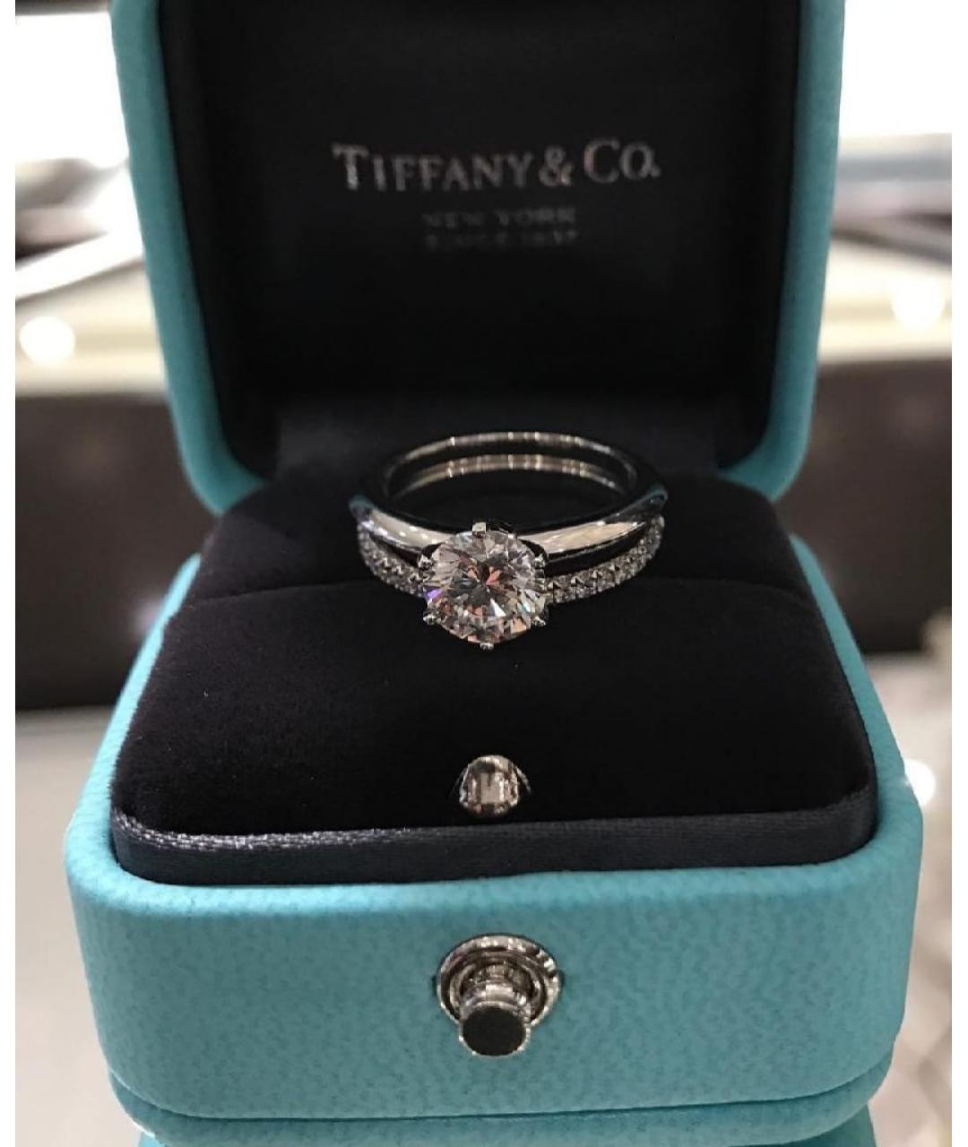 TIFFANY&CO Антрацитовое платиновое кольцо, фото 2