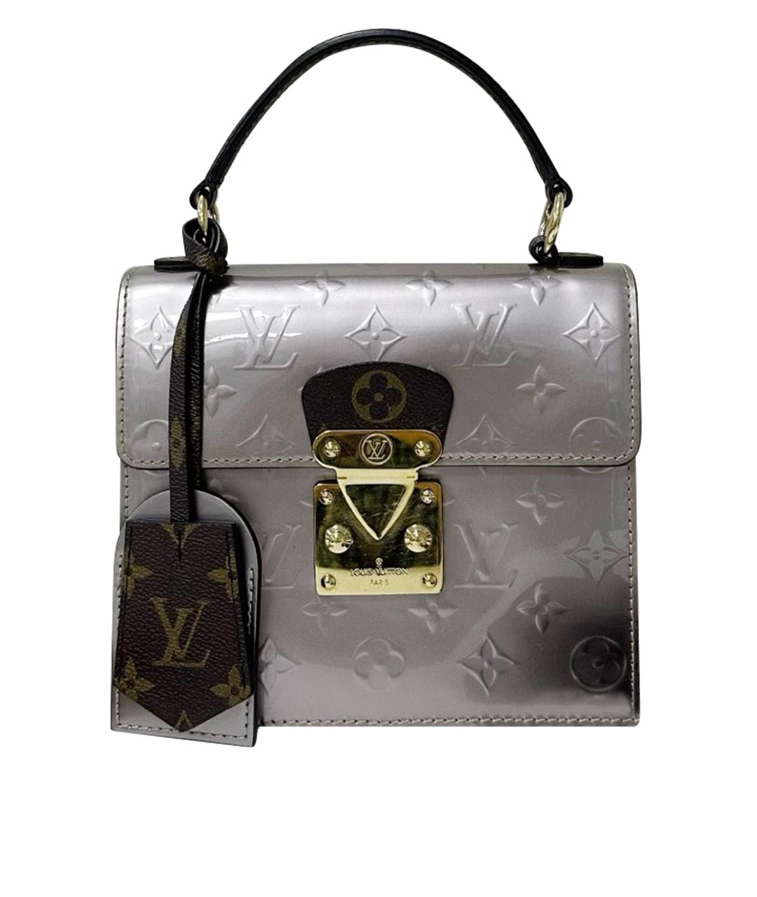 LOUIS VUITTON Серебряная кожаная сумка с короткими ручками, фото 1