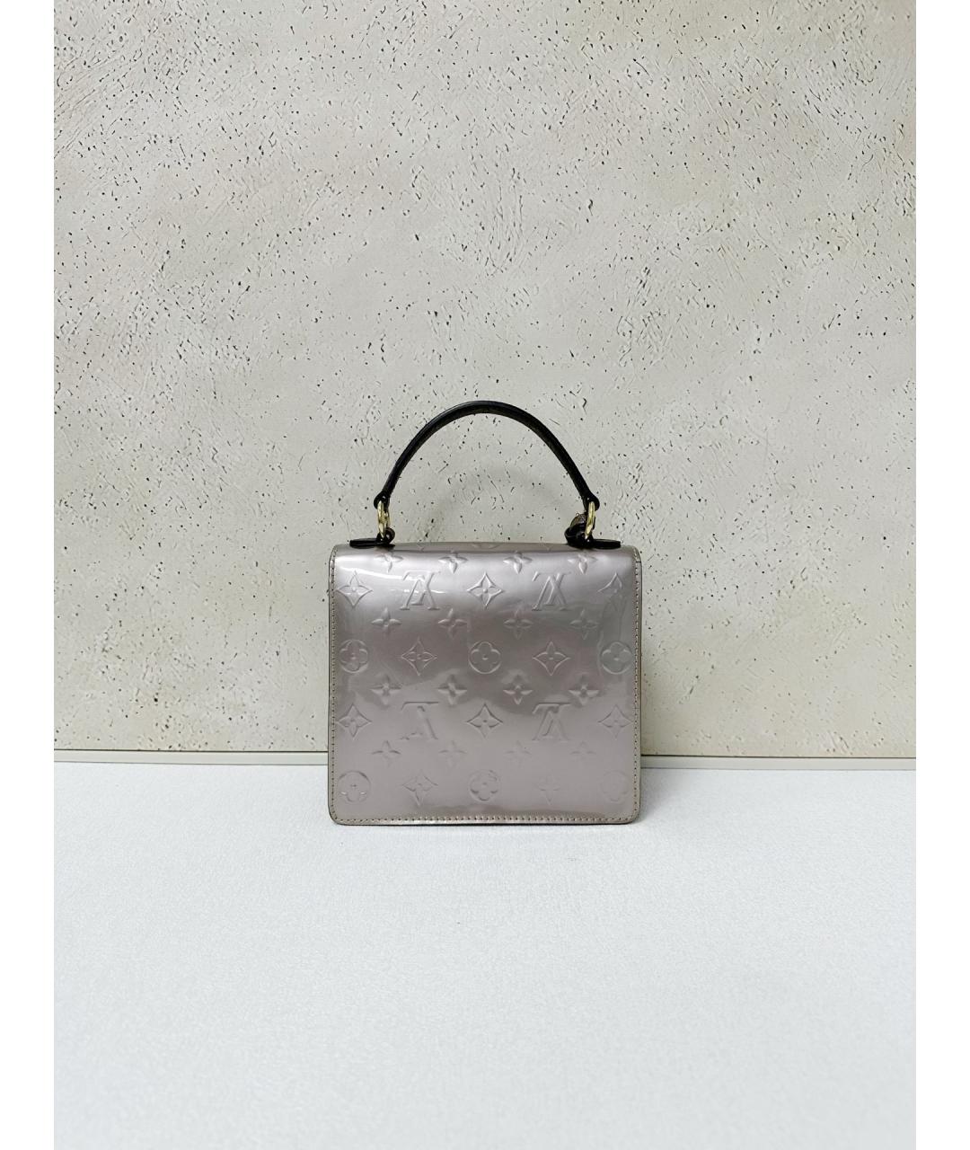 LOUIS VUITTON Серебряная кожаная сумка с короткими ручками, фото 2