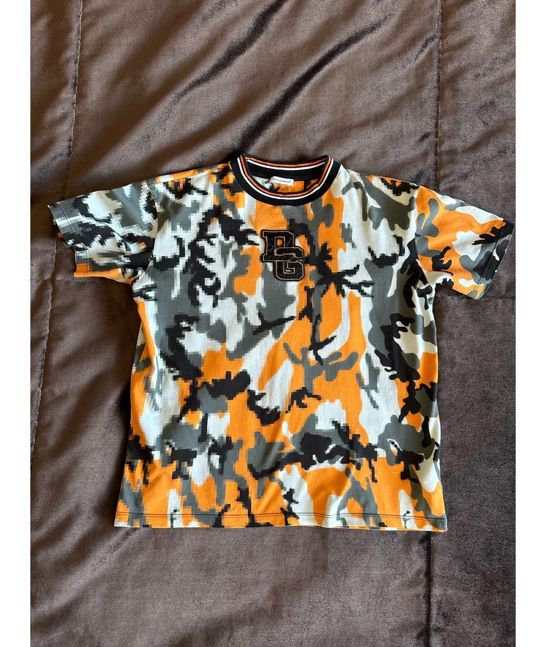 DOLCE & GABBANA KIDS Оранжевая полиэстеровая детская футболка, фото 5