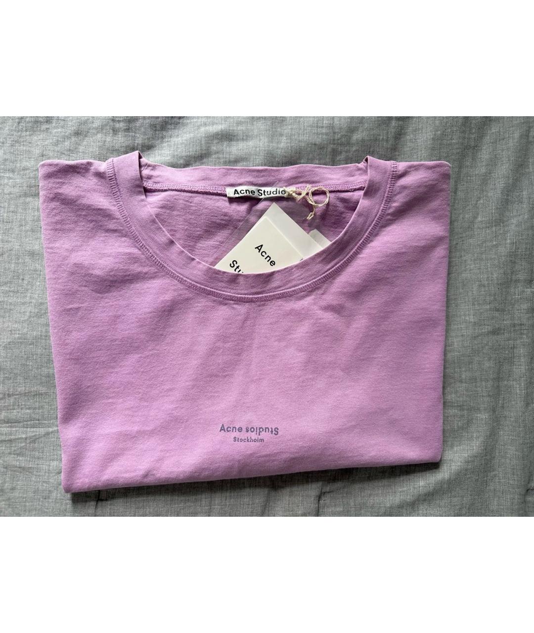 ACNE STUDIOS Фиолетовая хлопковая футболка, фото 3