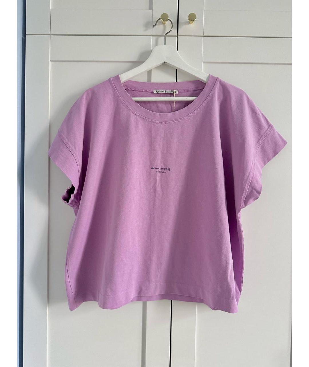 ACNE STUDIOS Фиолетовая хлопковая футболка, фото 2