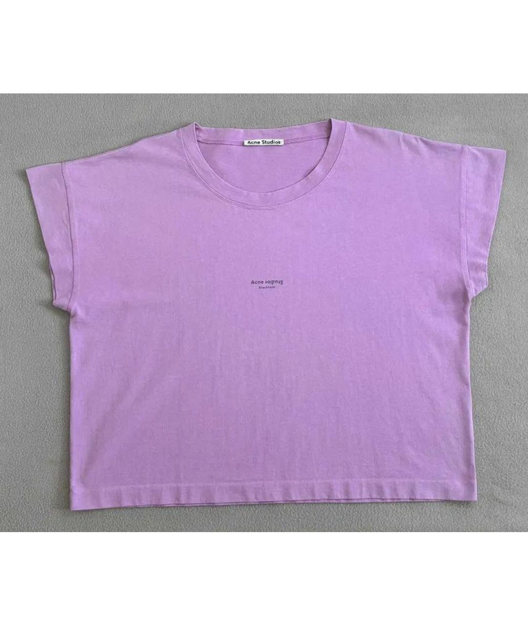 ACNE STUDIOS Фиолетовая хлопковая футболка, фото 7
