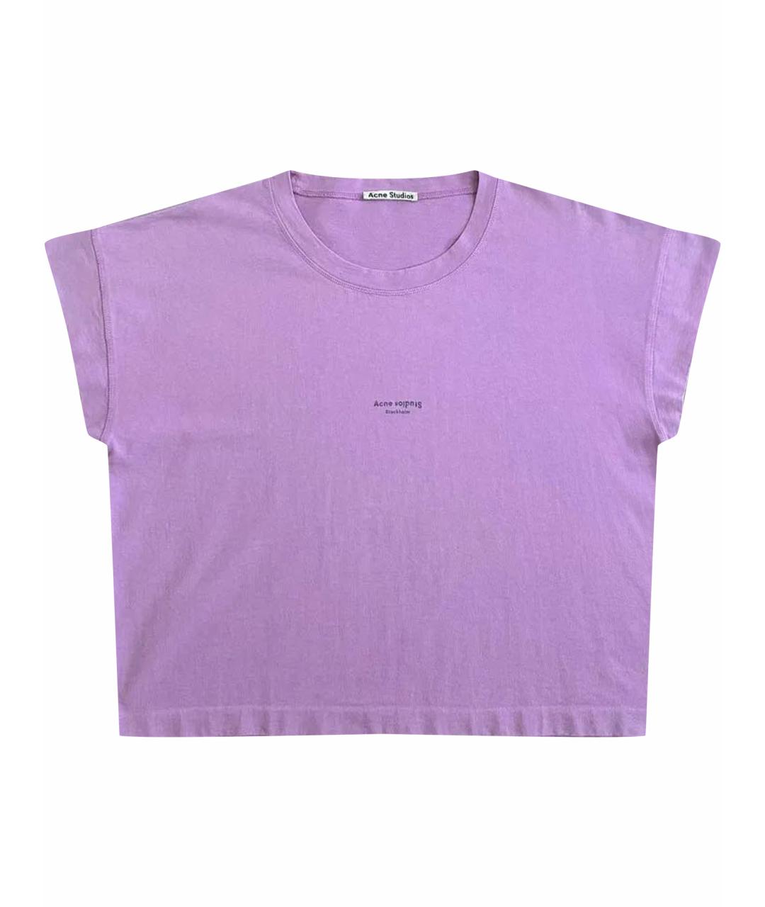 ACNE STUDIOS Фиолетовая хлопковая футболка, фото 1