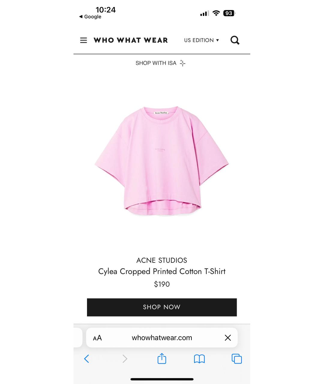 ACNE STUDIOS Фиолетовая хлопковая футболка, фото 4