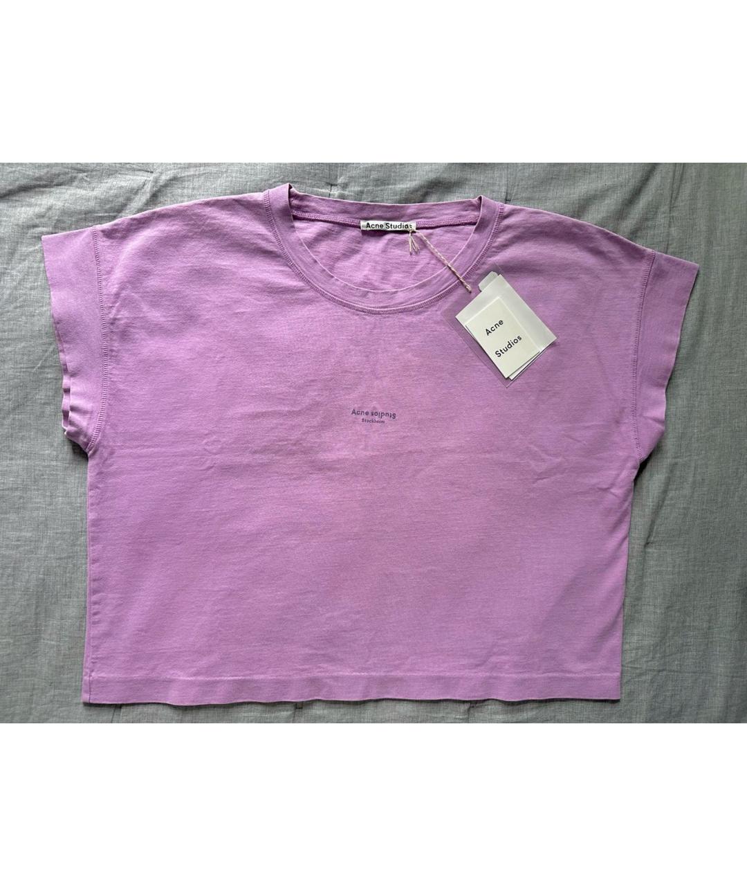 ACNE STUDIOS Фиолетовая хлопковая футболка, фото 6