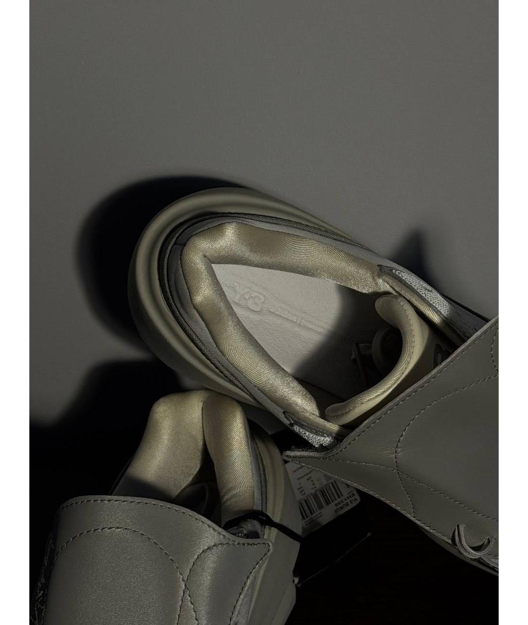 Y-3 Серые кроссовки из искусственной кожи, фото 7