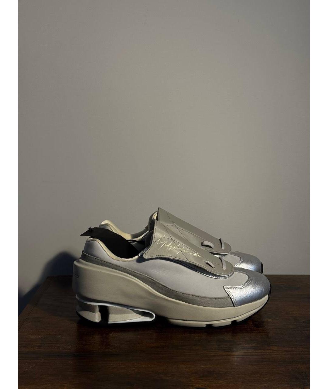 Y-3 Серые кроссовки из искусственной кожи, фото 8