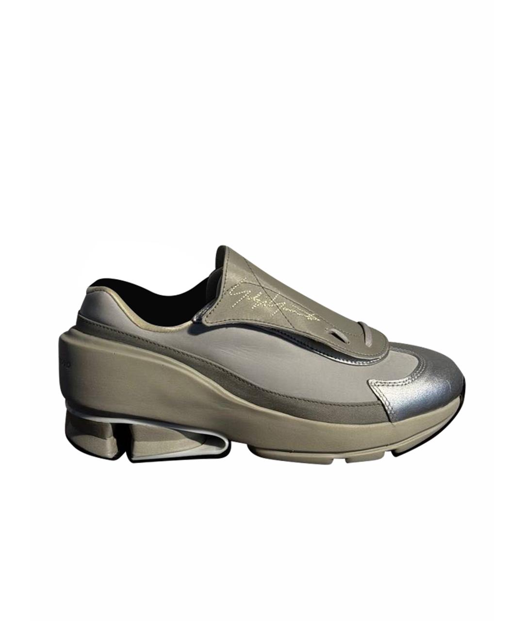 Y-3 Серые кроссовки из искусственной кожи, фото 1