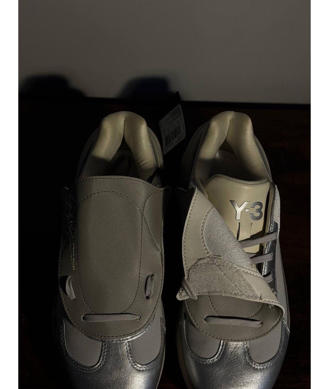 Y-3 Серые кроссовки из искусственной кожи, фото 6