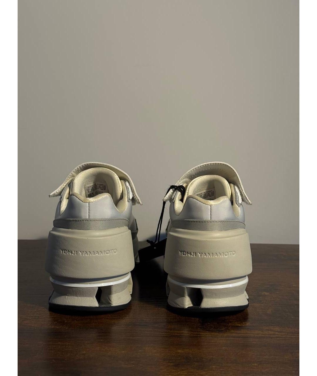 Y-3 Серые кроссовки из искусственной кожи, фото 4