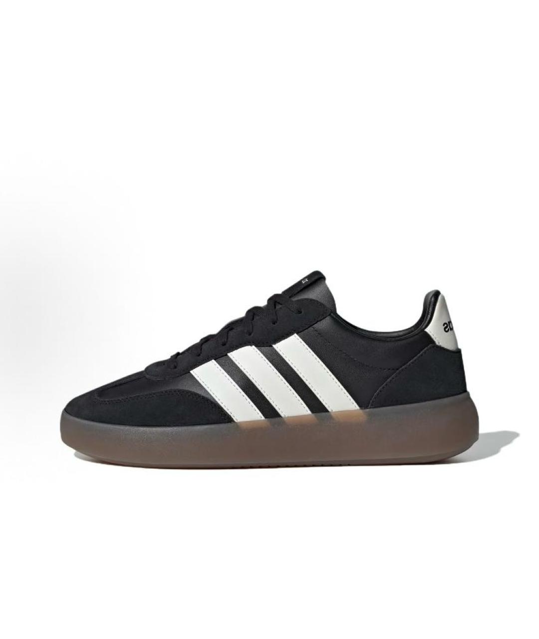ADIDAS Черные кожаные кроссовки, фото 2