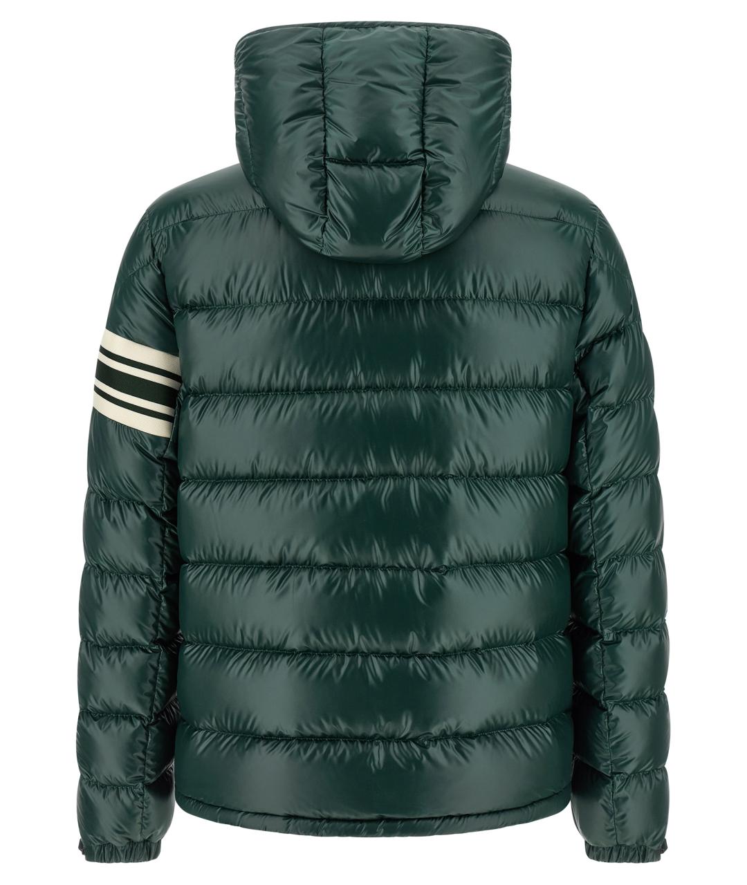 MONCLER Зеленый полиэстеровый пуховик, фото 3