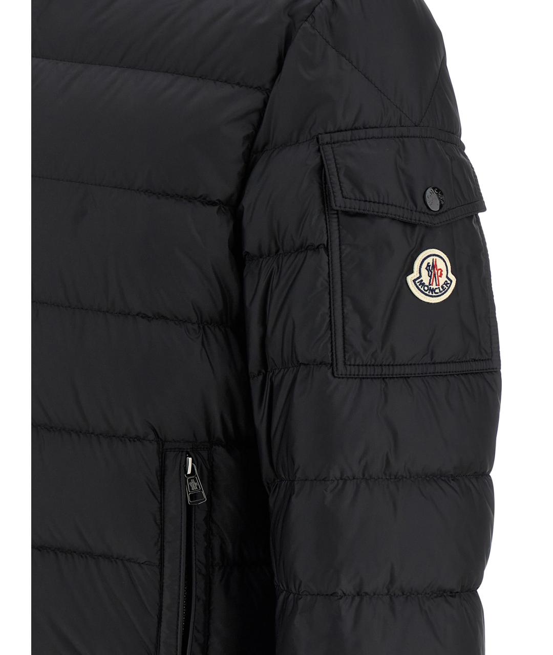 MONCLER Черный полиамидовый пуховик, фото 4