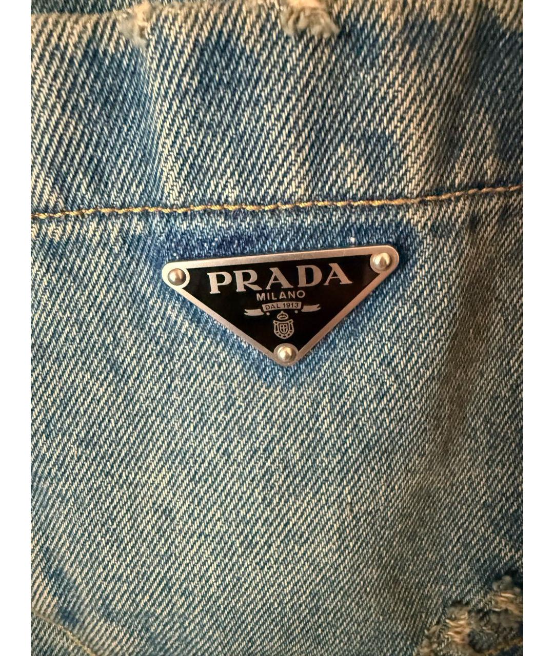 PRADA Голубая деним рубашка, фото 5