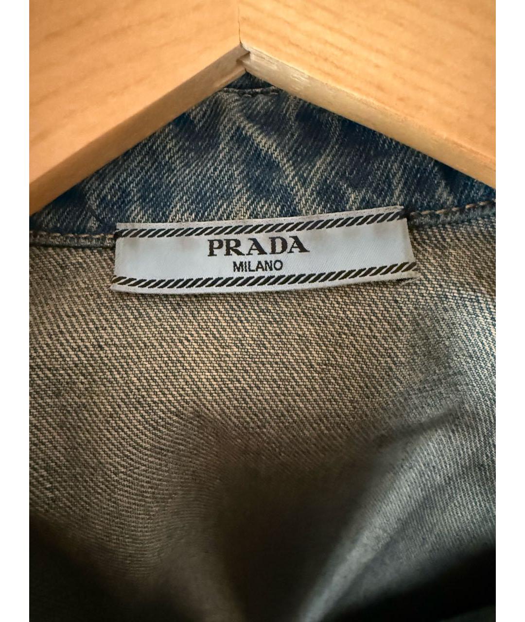 PRADA Голубая деним рубашка, фото 6