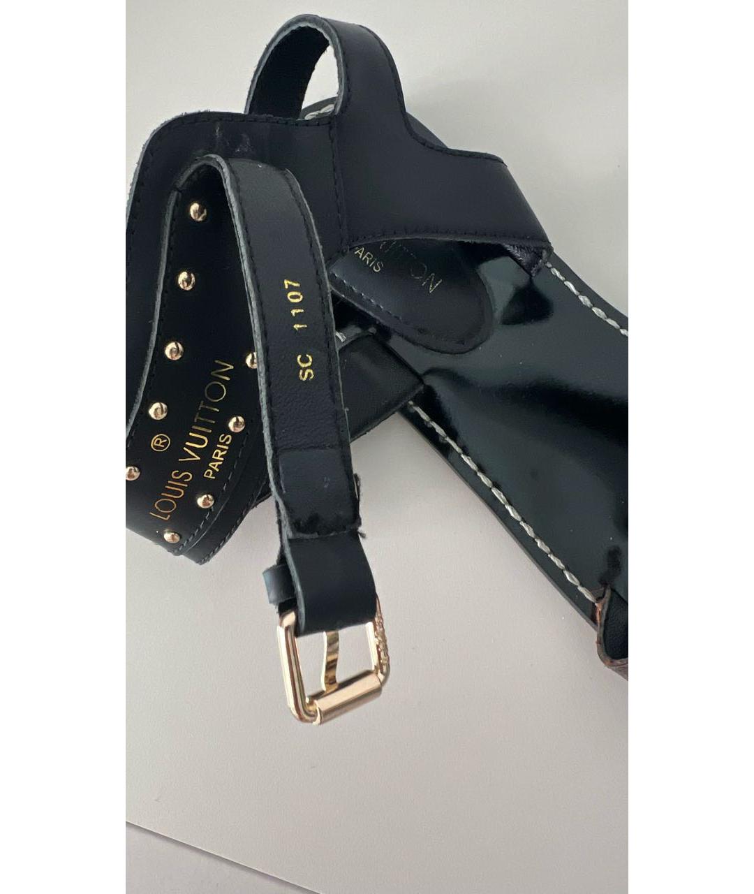 LOUIS VUITTON Коричневые кожаные сандалии, фото 4
