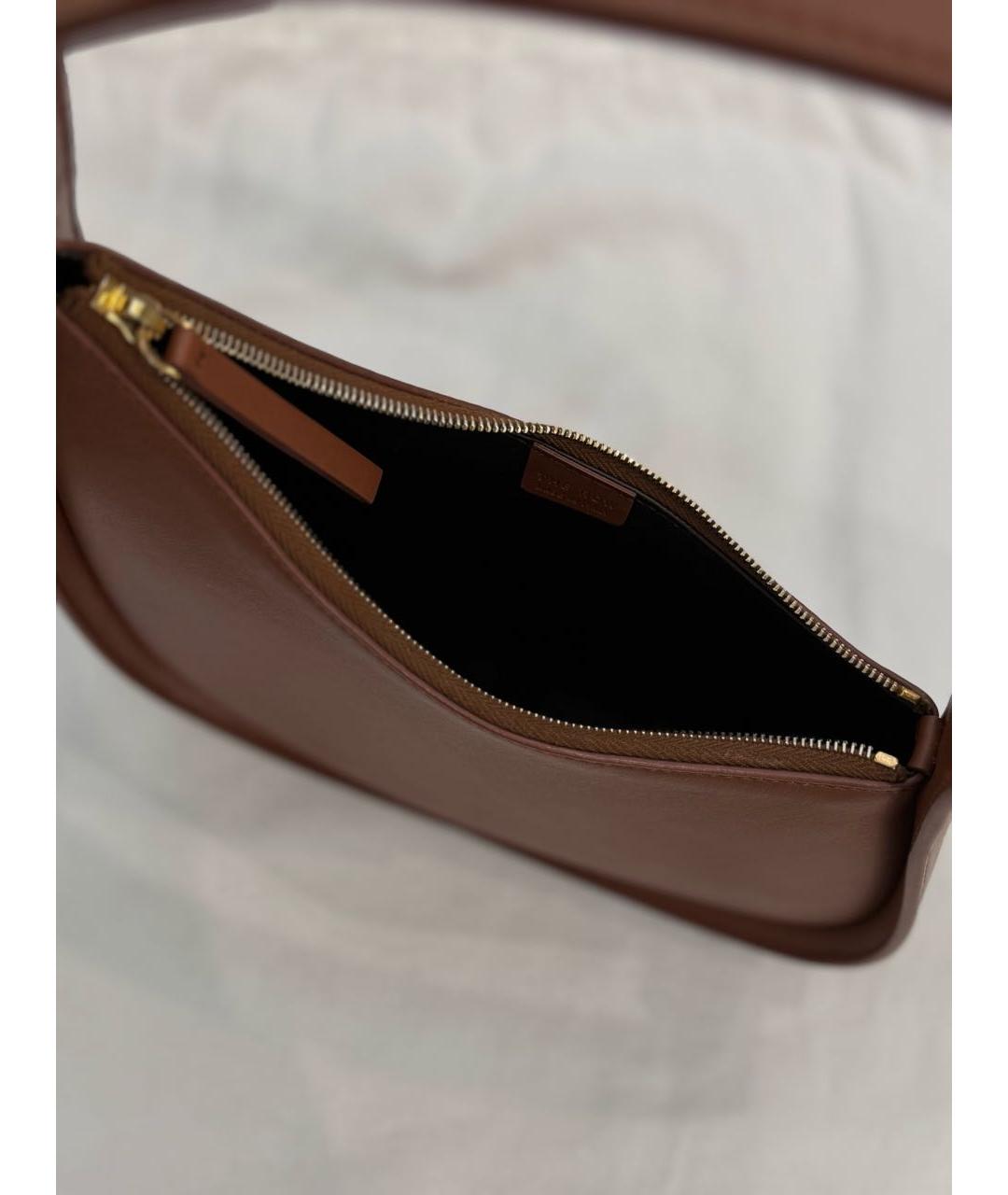 THE ROW Коричневая кожаная сумка с короткими ручками, фото 4