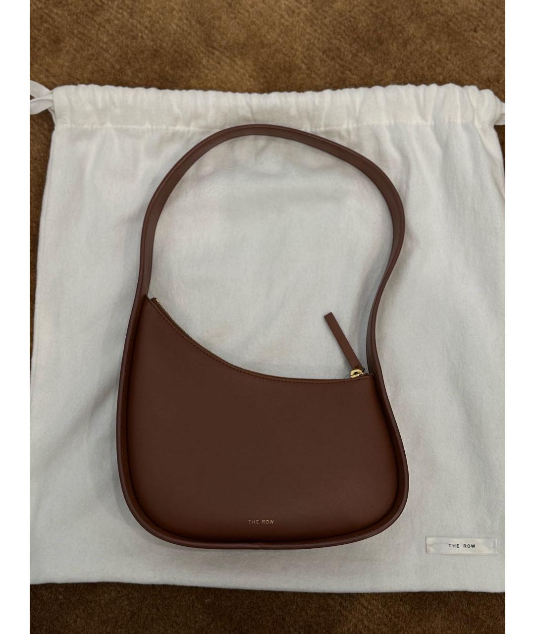 THE ROW Коричневая кожаная сумка с короткими ручками, фото 6