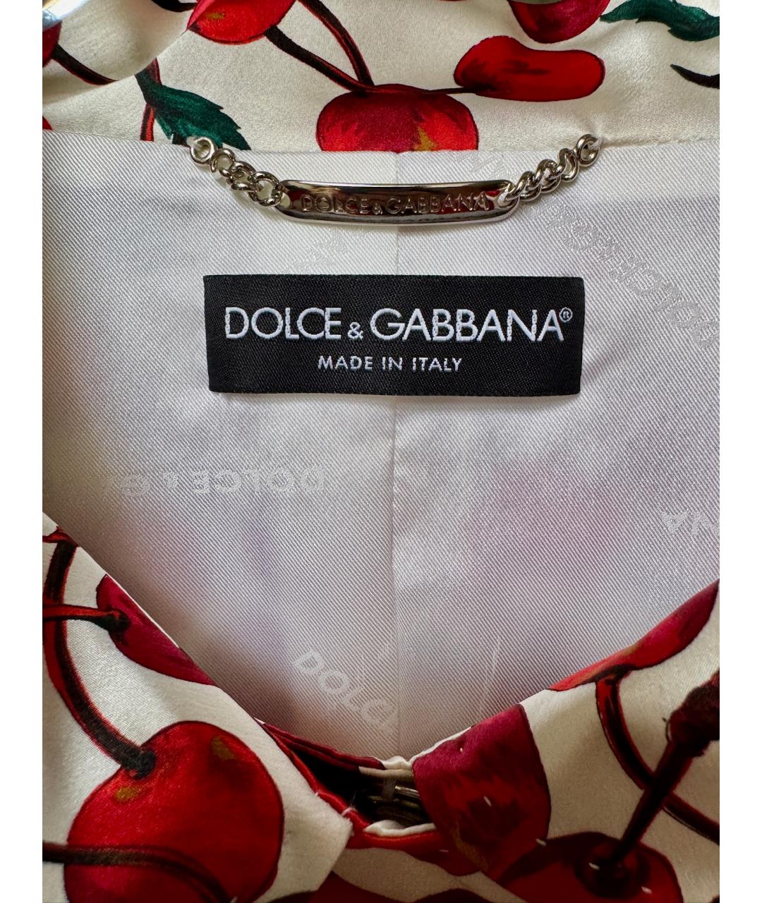 DOLCE&GABBANA Белое шелковое пальто, фото 7