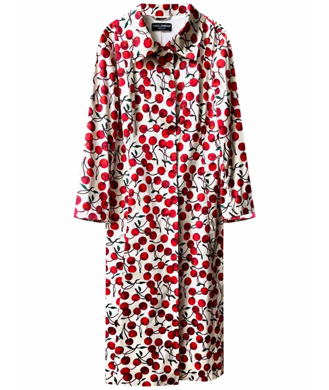 DOLCE&GABBANA Белое шелковое пальто, фото 1