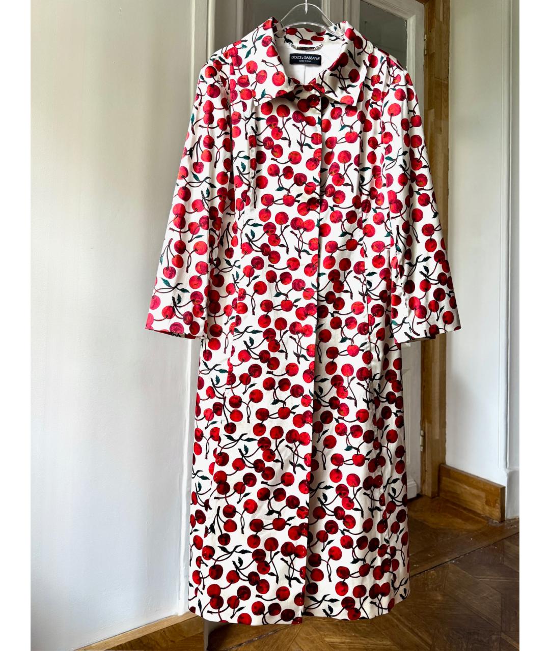 DOLCE&GABBANA Белое шелковое пальто, фото 2