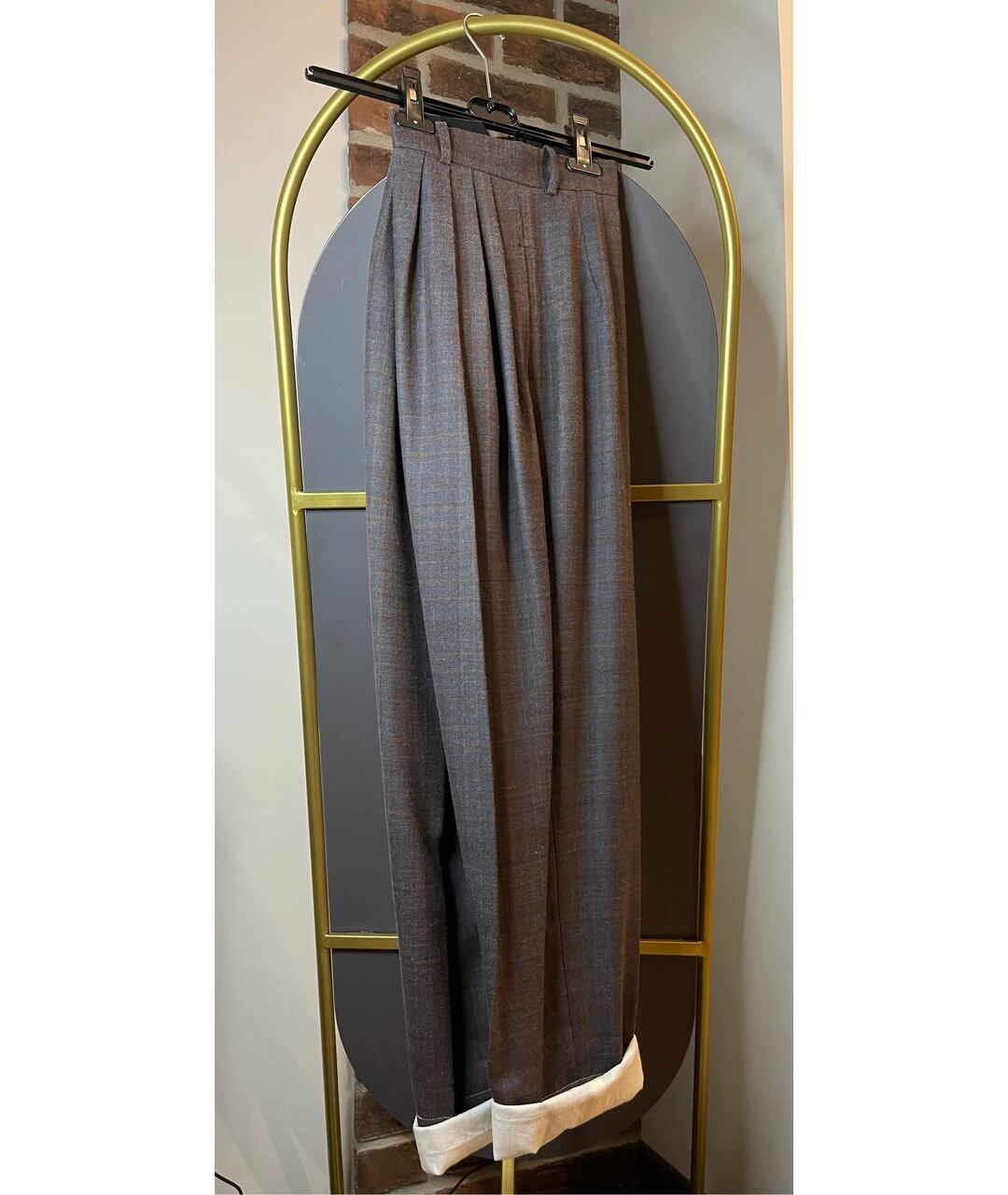 CELINE PRE-OWNED Коричневые шерстяные прямые брюки, фото 2