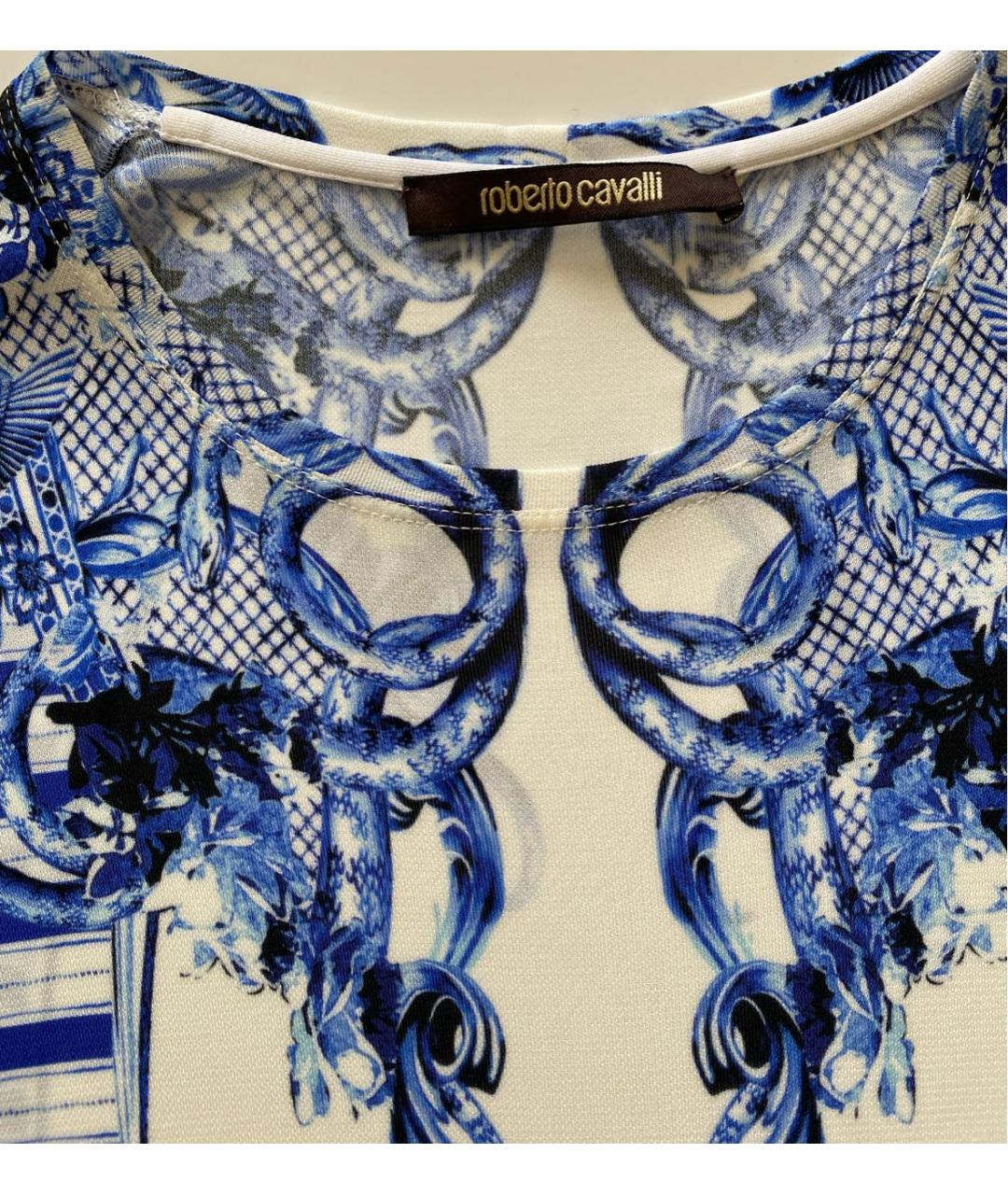 ROBERTO CAVALLI Синее вискозное платье, фото 3