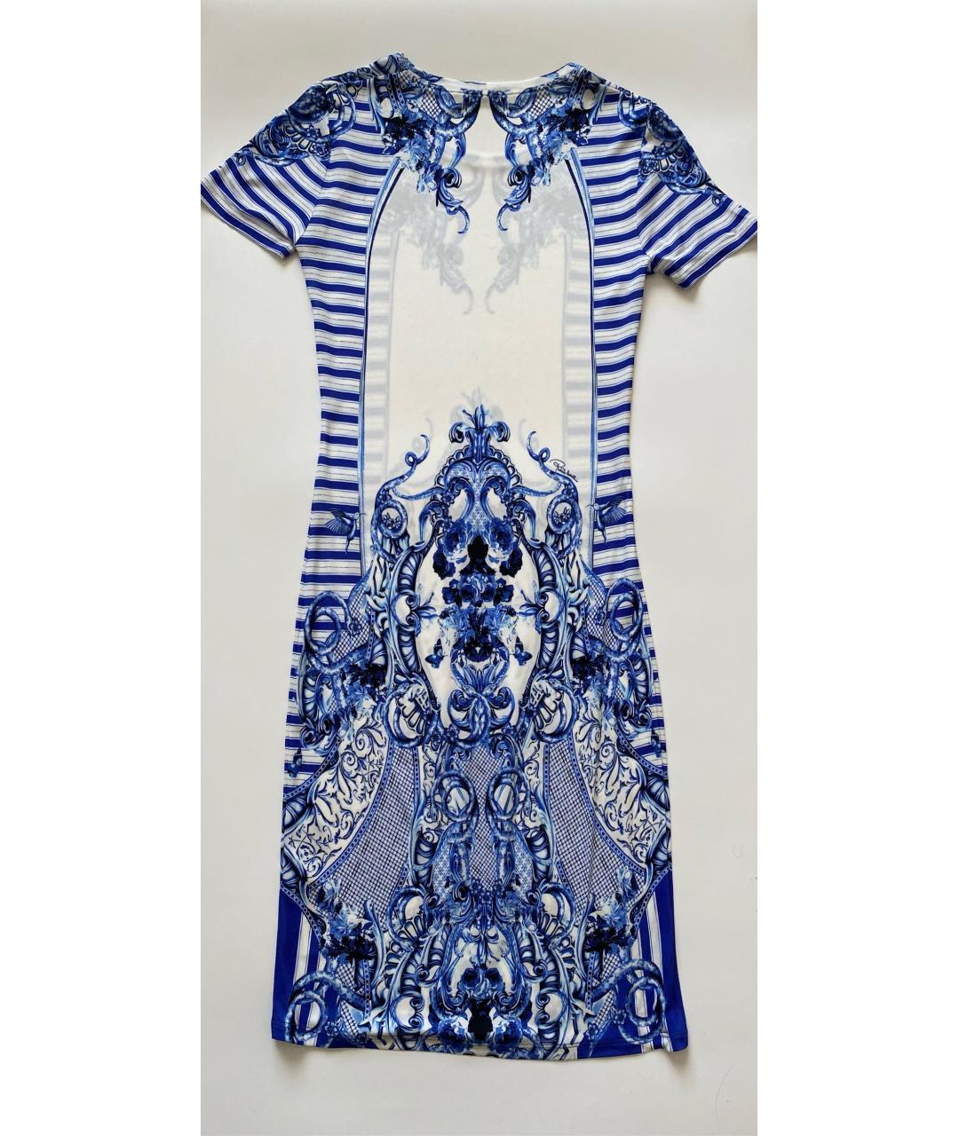 ROBERTO CAVALLI Синее вискозное платье, фото 2