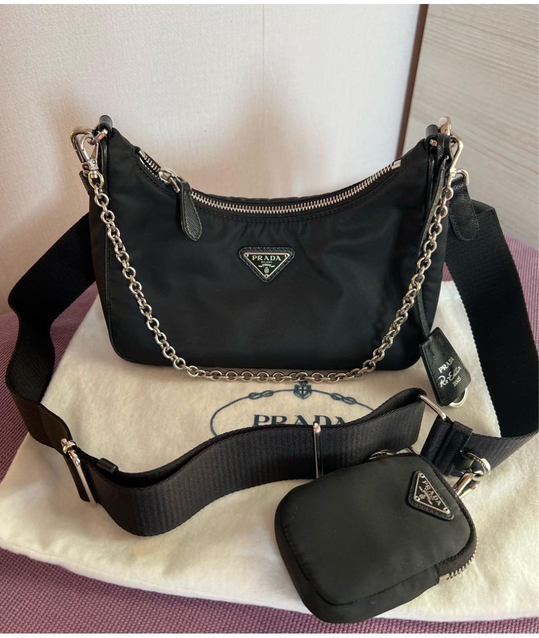 PRADA Черная тканевая сумка через плечо, фото 2