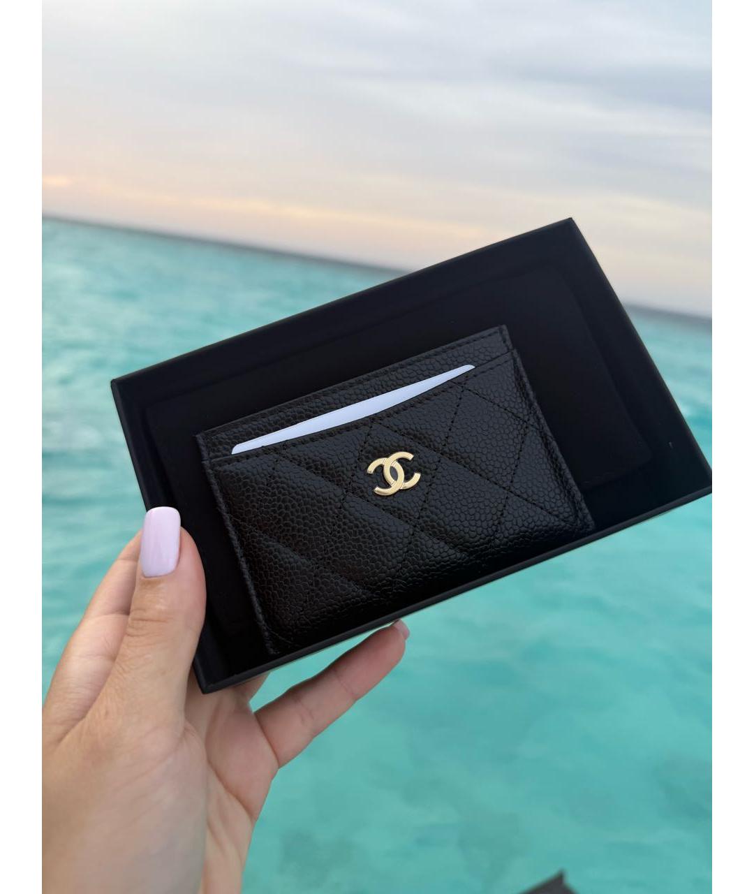 CHANEL Черный кожаный кардхолдер, фото 2
