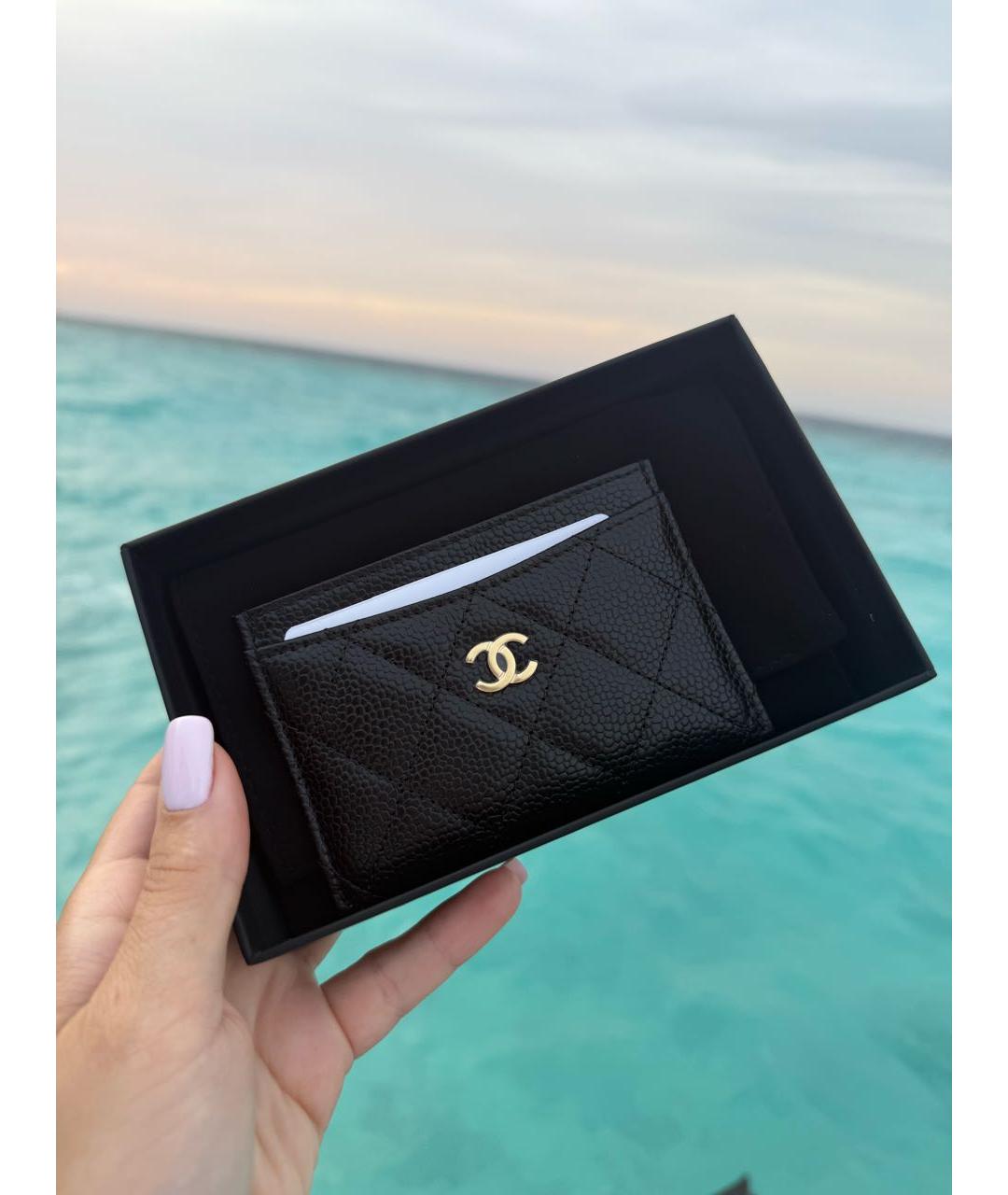 CHANEL Черный кожаный кардхолдер, фото 5