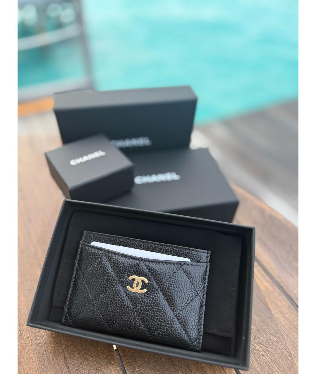 CHANEL Черный кожаный кардхолдер, фото 4