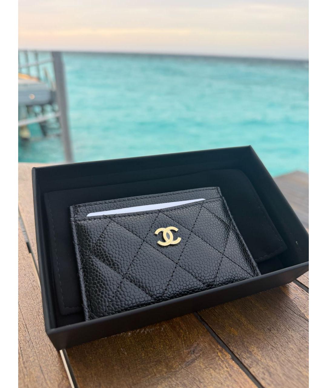 CHANEL Черный кожаный кардхолдер, фото 3
