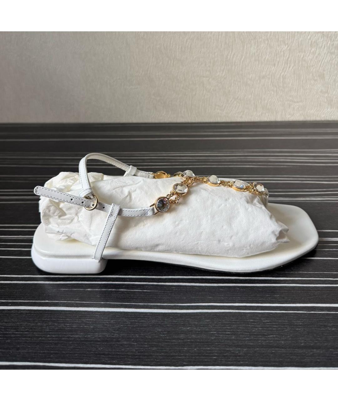 MIU MIU Белые кожаные босоножки, фото 2