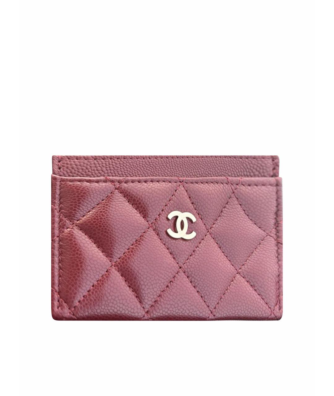 CHANEL Бордовый кожаный кардхолдер, фото 1