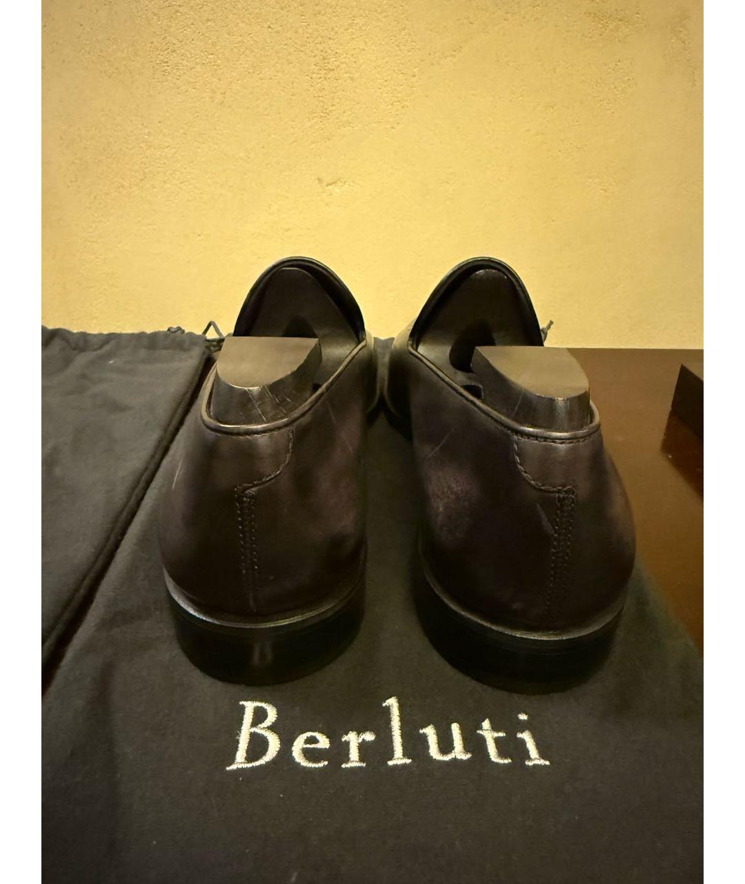 BERLUTI Антрацитовые кожаные туфли, фото 5