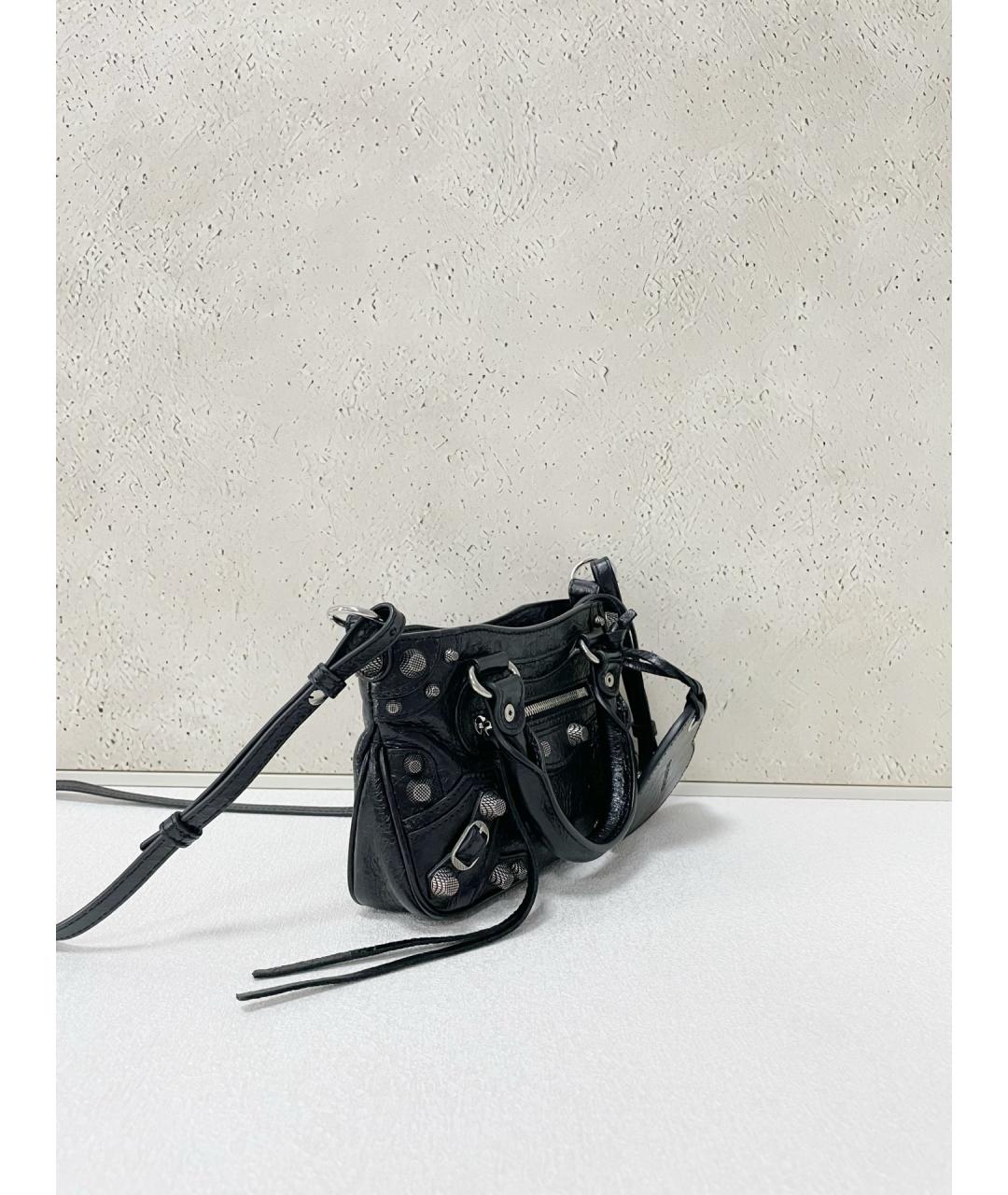 BALENCIAGA Черная кожаная сумка тоут, фото 5