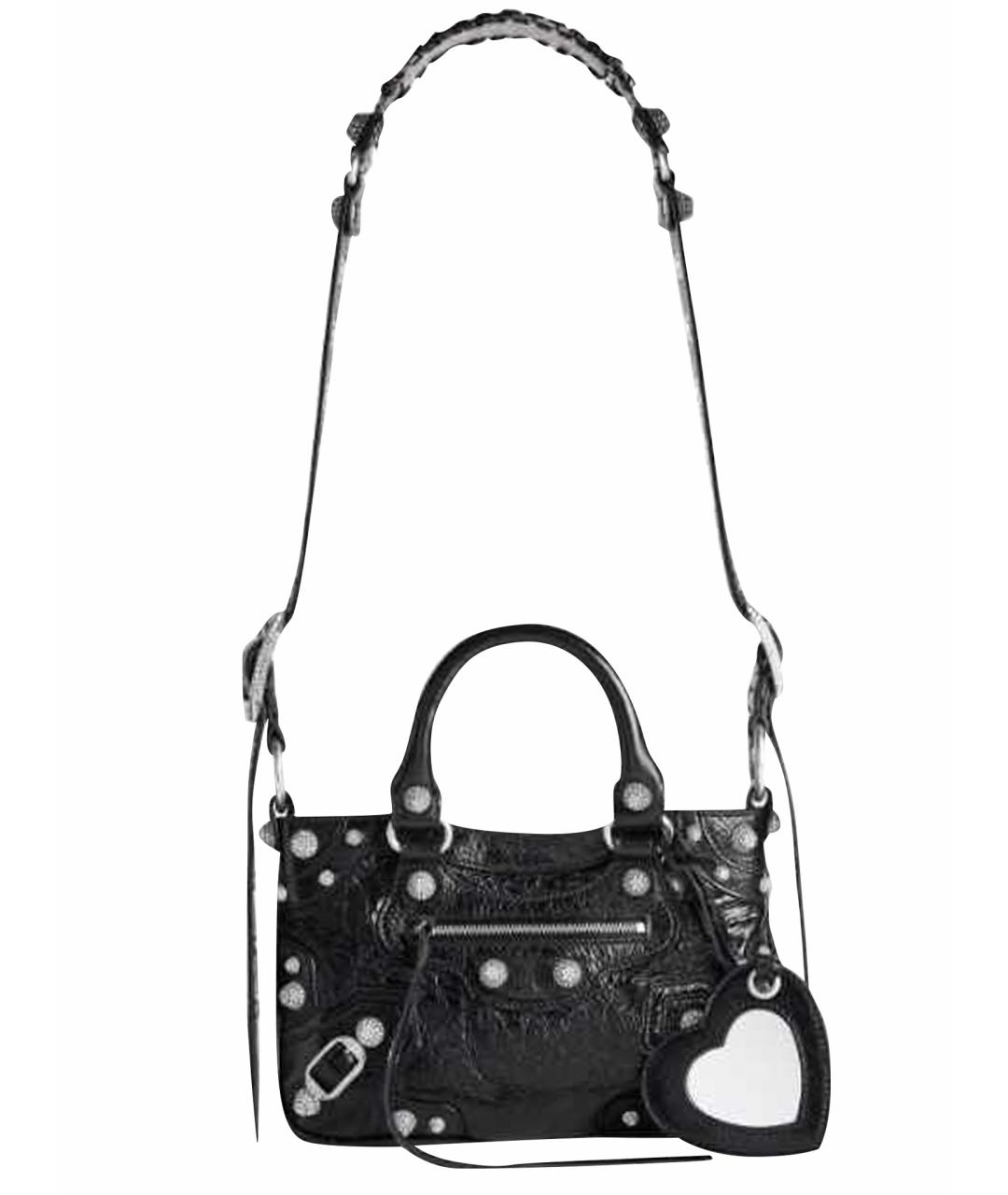 BALENCIAGA Черная кожаная сумка тоут, фото 1