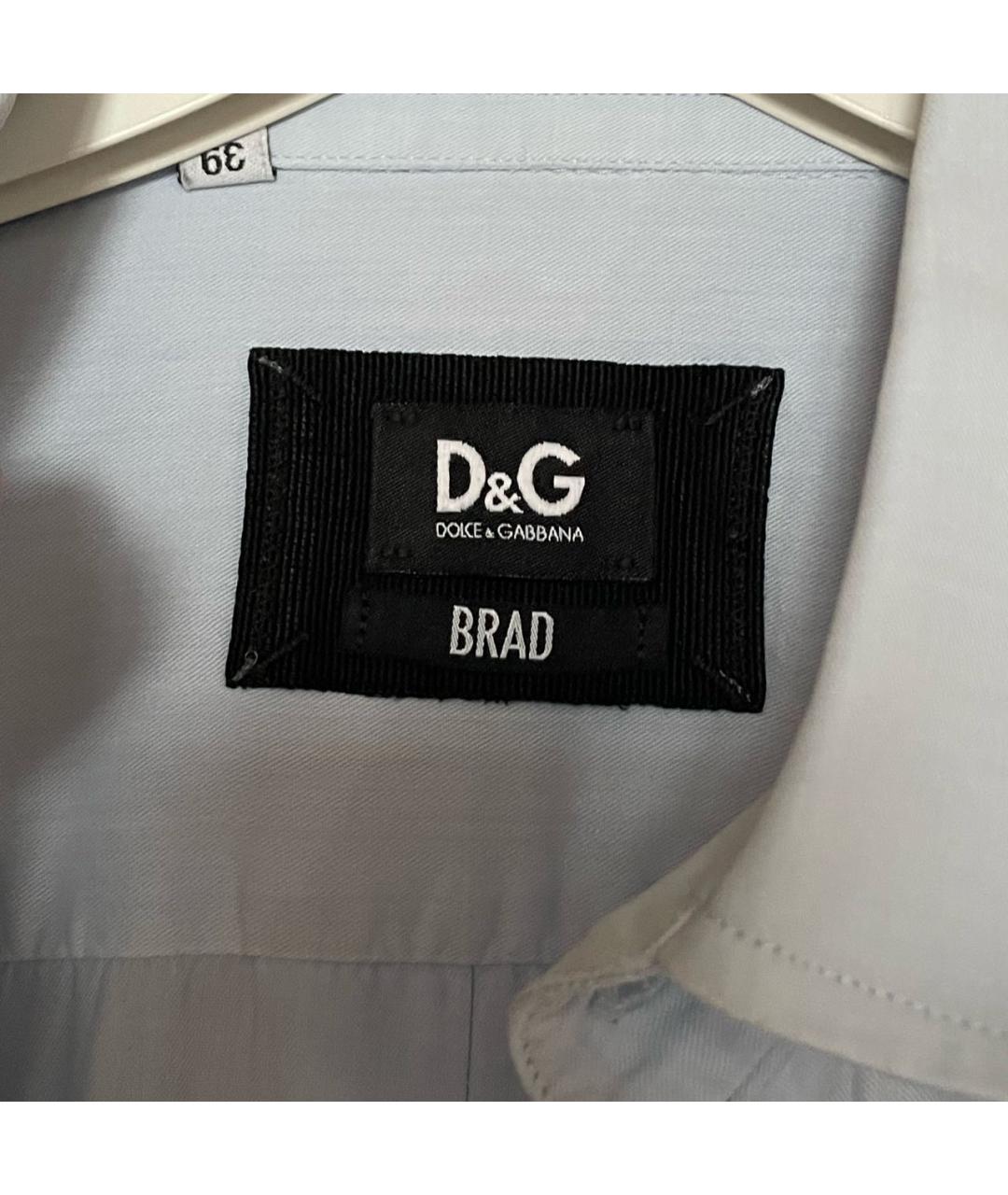 DOLCE&GABBANA Голубая хлопковая кэжуал рубашка, фото 3