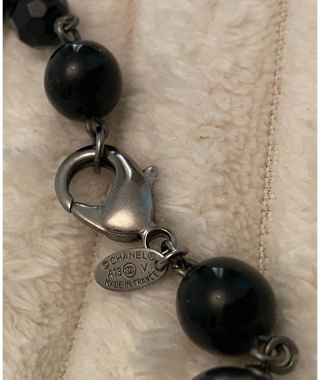 CHANEL Черное колье, фото 5