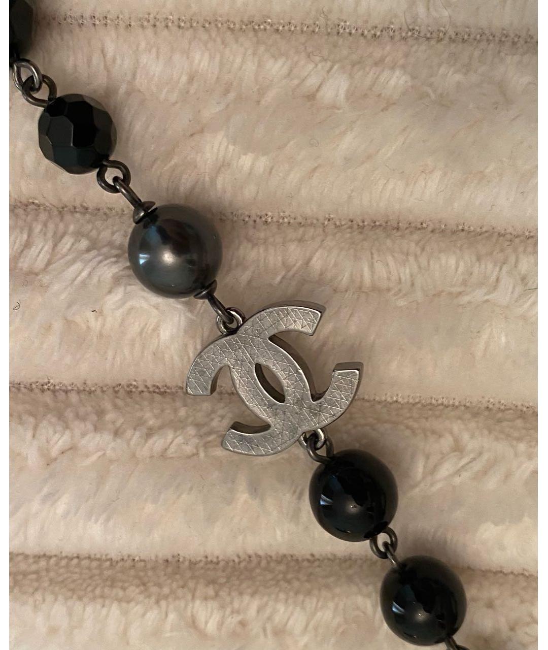 CHANEL Черное колье, фото 4