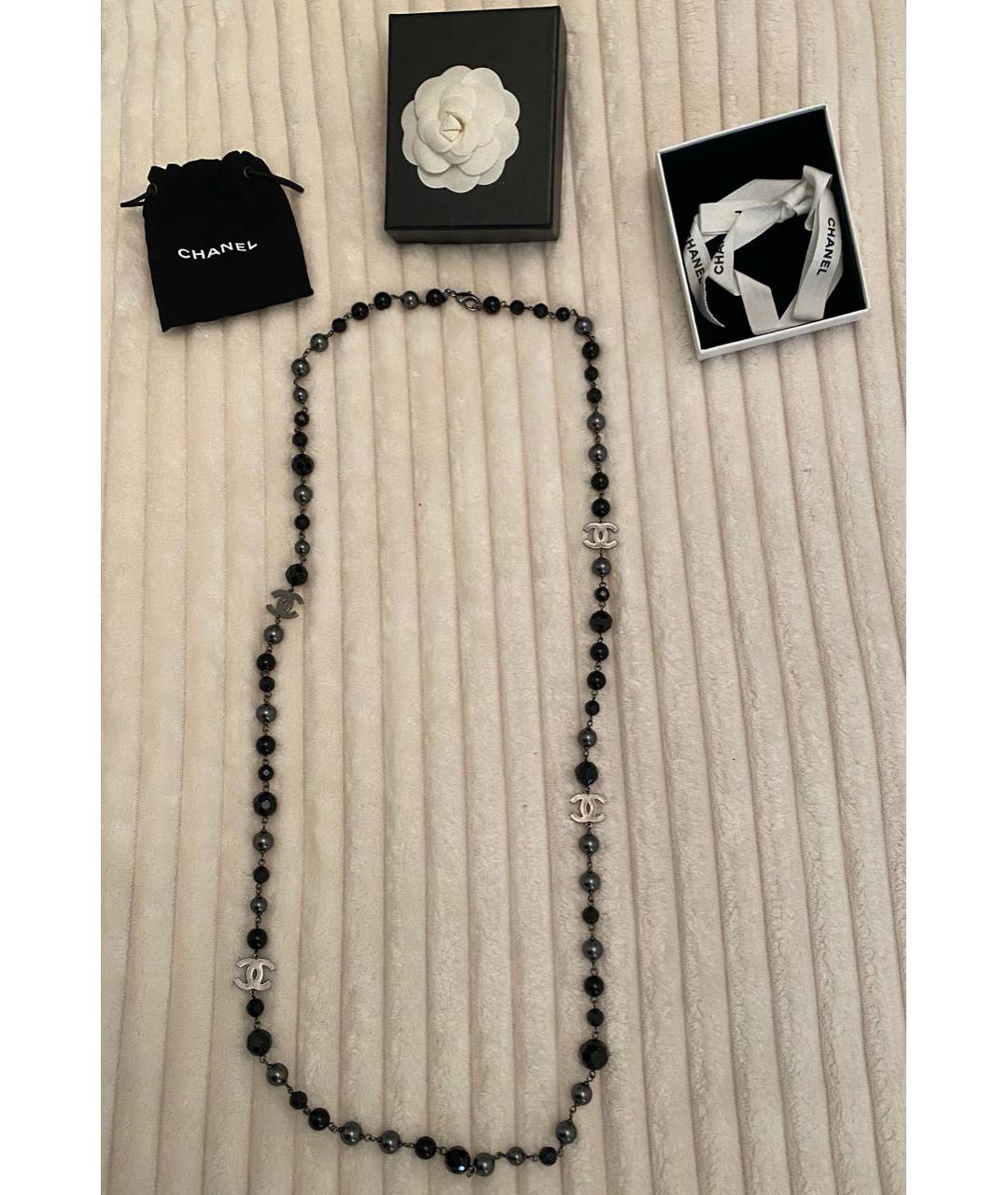 CHANEL Черное колье, фото 2