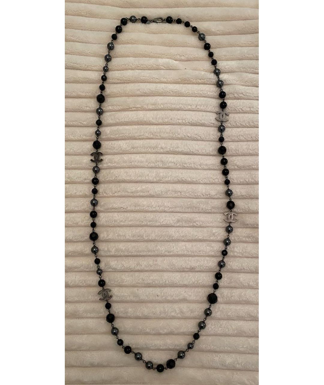 CHANEL Черное колье, фото 8
