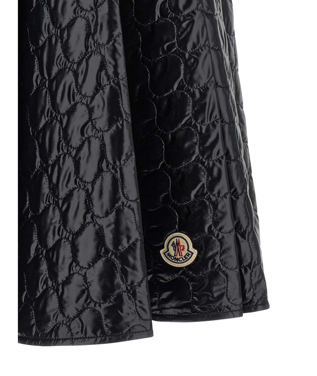 MONCLER Черная полиамидовая юбка миди, фото 4