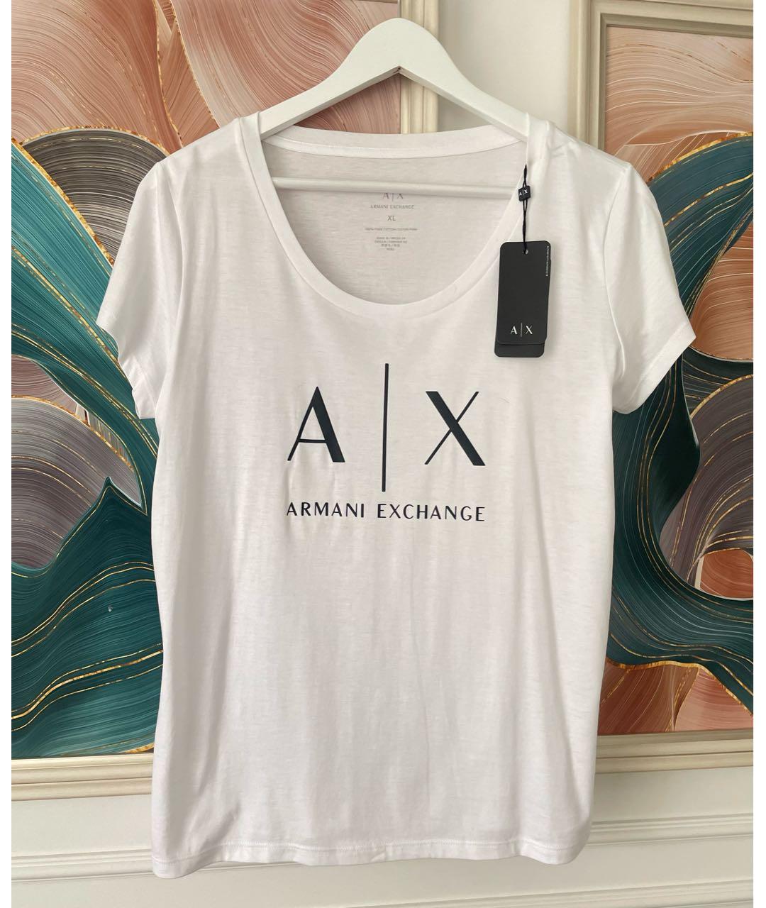 ARMANI EXCHANGE Белая хлопковая футболка, фото 4